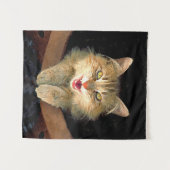 Mad Cat Painting - Cute Original Cat Art Wandkleed (Voorkant (horizontaal))