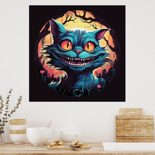 Mad Cheshire Cat Alice in Wonderland Poster (Keuken)
