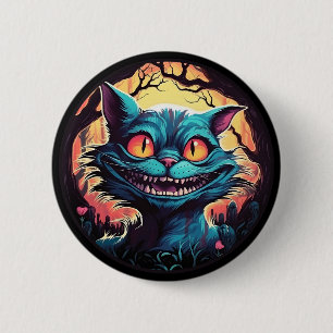 Mad Cheshire Cat Alice in Wonderland Ronde Button 5,7 Cm