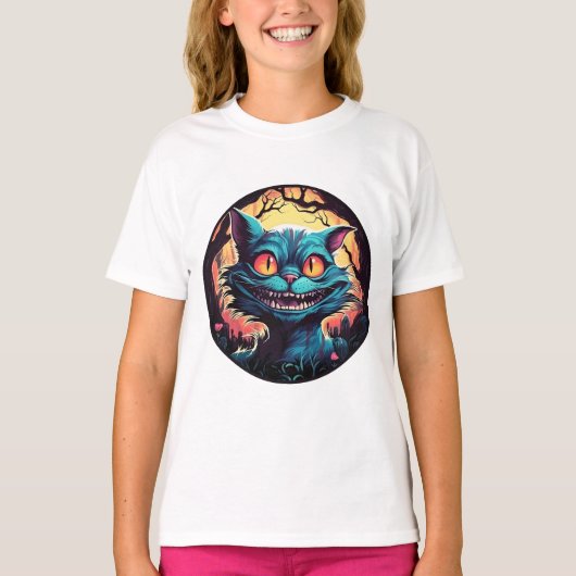 Mad Cheshire Cat Alice in Wonderland T-shirt (Voorkant)