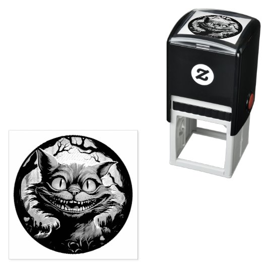 Mad Cheshire Cat Alice in Wonderland Zelfinktende Stempel (In situ)