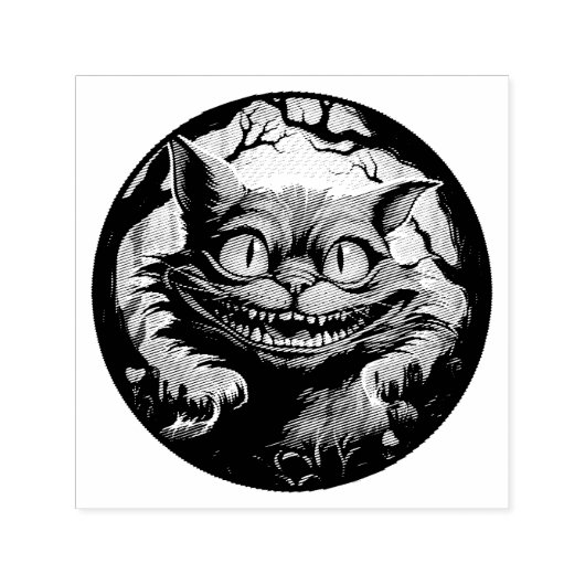 Mad Cheshire Cat Alice in Wonderland Zelfinktende Stempel (Design)
