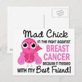 Mad Chick 2 Best Friend Breast Cancer Briefkaart (Voorkant / Achterkant)