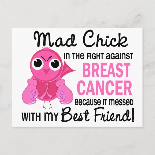 Mad Chick 2 Best Friend Breast Cancer Briefkaart (Voorkant)
