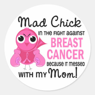 Mad Chick 2 Mam Breast Cancer Ronde Sticker