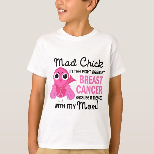 Mad Chick 2 Mam Breast Cancer T-shirt (Voorkant)