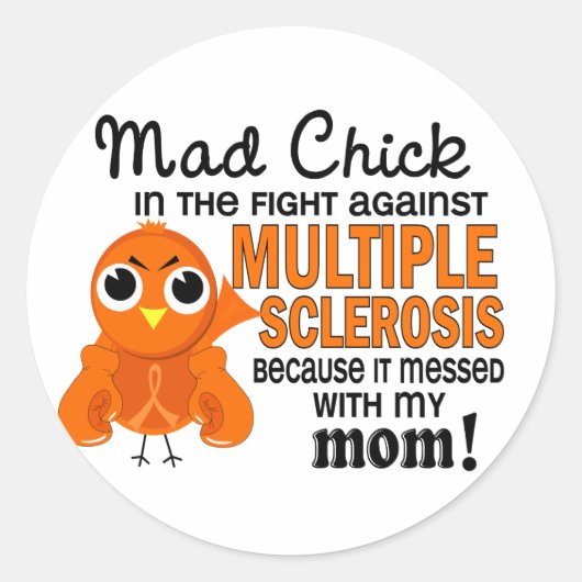 Mad Chick 2 Mam Multiple Sclerosis MS Ronde Sticker (Voorkant)