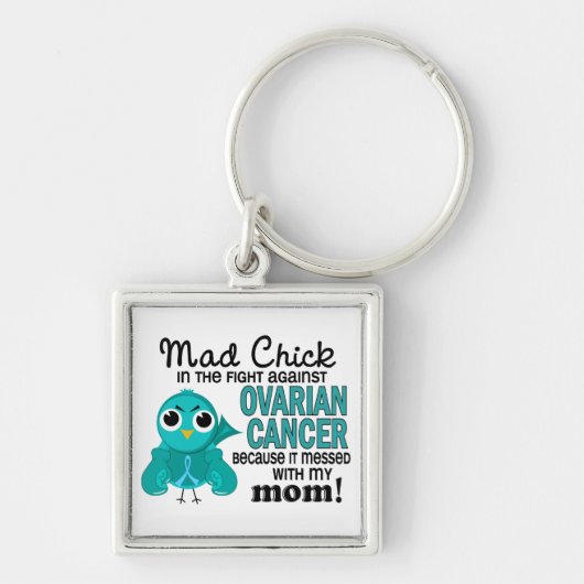 Mad Chick 2 Mam Ovarian Cancer Sleutelhanger (Voorkant)