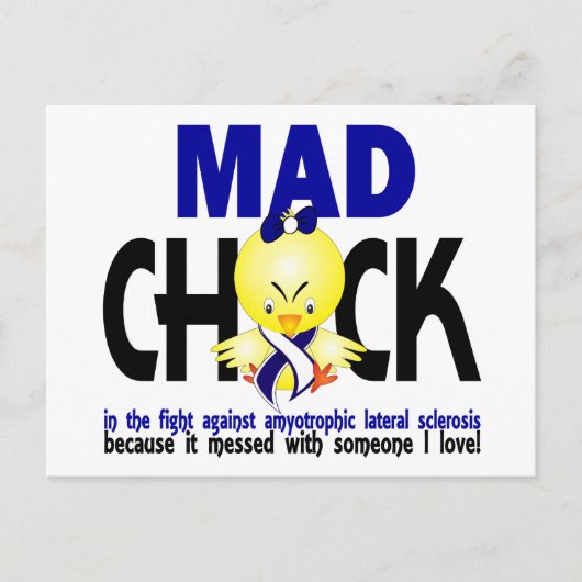 Mad Chick Amyotrophic Laterale sclerose Briefkaart (Voorkant)