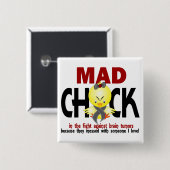 Mad Chick in de brandtrap Vierkante Button 5,1 Cm (Voorkant /achterkant)