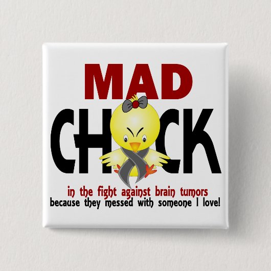 Mad Chick in de brandtrap Vierkante Button 5,1 Cm (Voorkant)