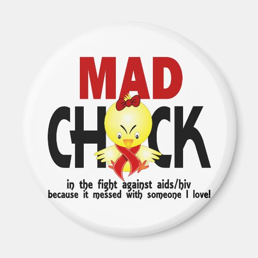 Mad Chick In De Strijd AIDS Magneet (Voorkant)
