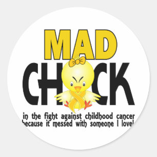 Mad Chick in de strijd tegen kinderkanker Ronde Sticker