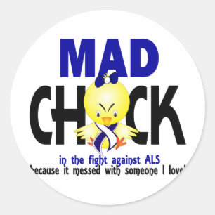 Mad Chick in Fight ALS Ronde Sticker