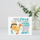 Mad Chick Messed With My Aunt 3 Ovarian Cancer Briefkaart (Staand voorkant)