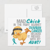Mad Chick Messed With My Aunt 3 Ovarian Cancer Briefkaart (Voorkant / Achterkant)