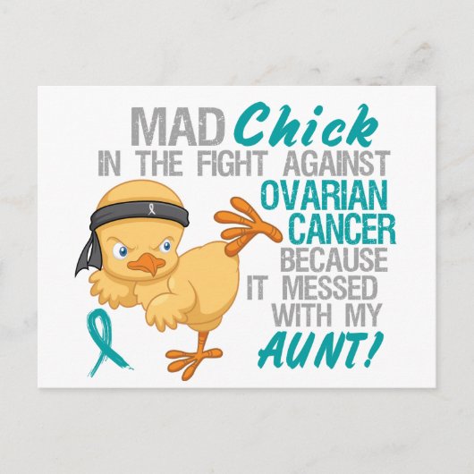 Mad Chick Messed With My Aunt 3 Ovarian Cancer Briefkaart (Voorkant)