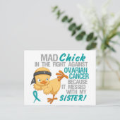 Mad Chick met zuster 3 ovariumkanker Briefkaart (Staand voorkant)