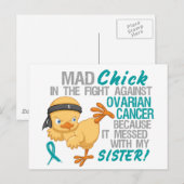 Mad Chick met zuster 3 ovariumkanker Briefkaart (Voorkant / Achterkant)