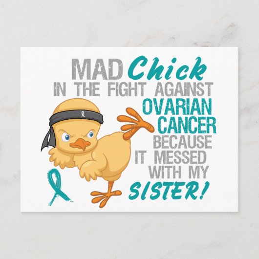 Mad Chick met zuster 3 ovariumkanker Briefkaart (Voorkant)