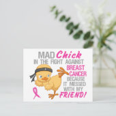 Mad Chick overgebracht met vriend 3 borstkanker Briefkaart (Staand voorkant)