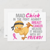 Mad Chick overgebracht met vriend 3 borstkanker Briefkaart (Voorkant / Achterkant)