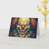 Mad Circus Side Show Carnaval Clown Halloween Kaart (Gele Bloem)