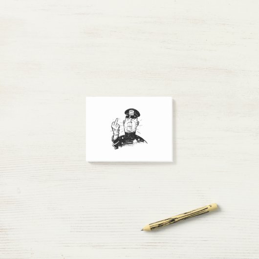 Mad Cop Flipping the Bird Post-it® Notes (Op bureau)