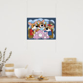 Mad Corgi Tea Party Poster (Keuken)