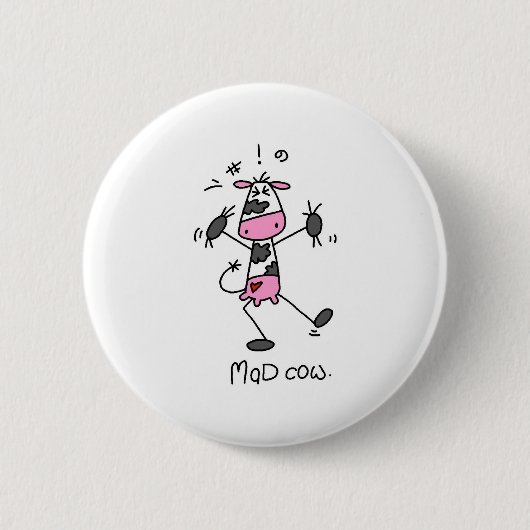 Mad Cow Tshirts en Gifts Ronde Button 5,7 Cm (Voorkant)