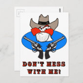 Mad Cowboy Funny Humor Illustratie Briefkaart (Voorkant / Achterkant)