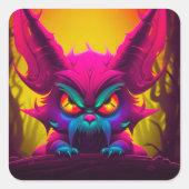 Mad Creature Vierkante Sticker (Voorkant)