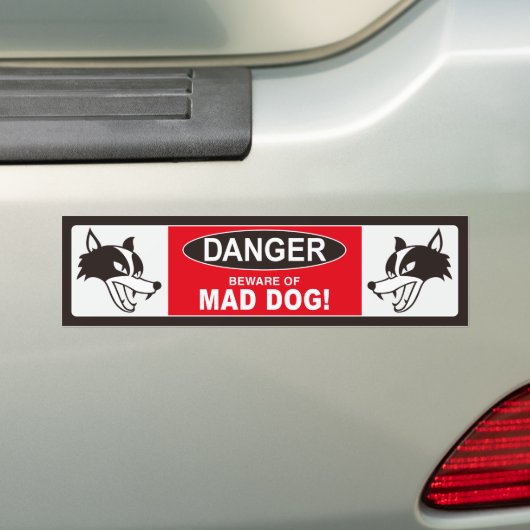 MAD DOG バンパーステッカー001ブラック BUMPERSTICKER (Op auto)