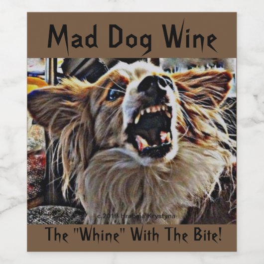 MAD DOG WINE WIJN ETIKET (Enkel label)