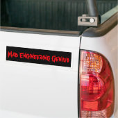 Mad Engineering Genius Geeky Geek Nerd Gifts Bumpersticker (Op Truck)