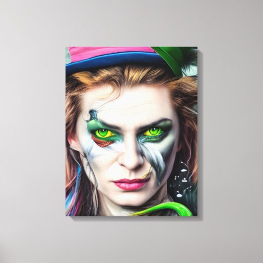Mad Hatter AI Afdrukken van kunstcanvas gegenereer (Voorkant)