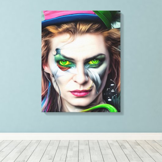 Mad Hatter AI Afdrukken van kunstcanvas gegenereer (Insitu (Houten vloer))