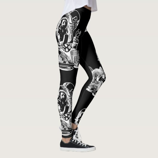 Mad Hatter Alice Black Leggings (Rechts)