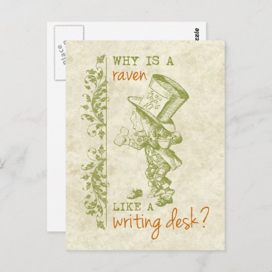 Mad Hatter, Alice in Wonderland Briefkaart (Voorkant / Achterkant)