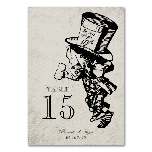  Mad Hatter Alice In Wonderland Bruiloft Kaart (Achterkant)