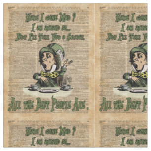 Mad Hatter, Alice in Wonderland, citaat kunst Stof
