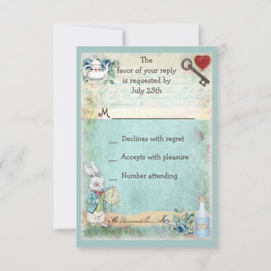 Mad Hatter Alice in Wonderland RSVP (Achterkant)