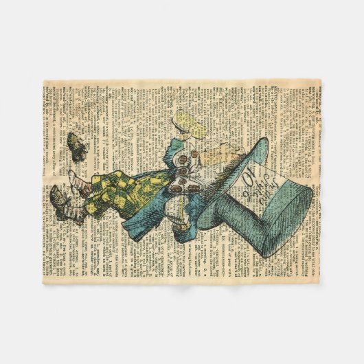 Mad Hatter Alice in Wonderland Throw Blanket Fleece Deken (Voorkant (Horizontaal))