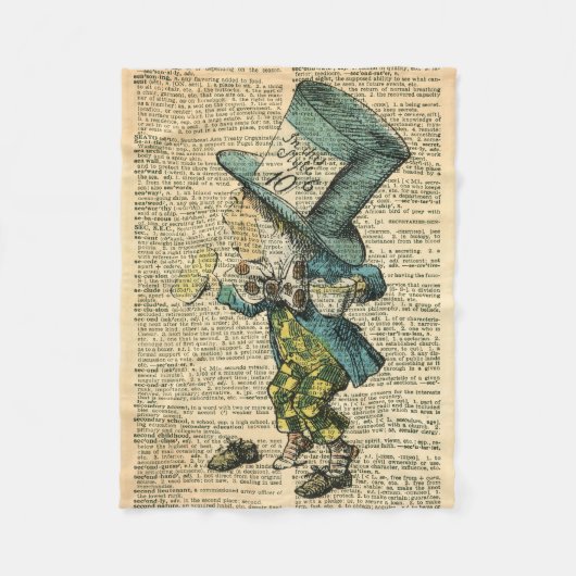 Mad Hatter Alice in Wonderland Throw Blanket Fleece Deken (Voorkant)
