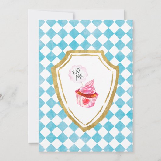 Mad Hatter Alice in Wonderland - uitnodiging voor  (Achterkant)