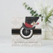 Mad Hatter Alice in Wonderland Wedding Invitation Kaart (Staand voorkant)