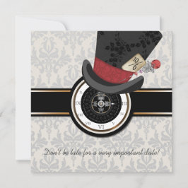 Mad Hatter Alice in Wonderland Wedding Invitation Kaart