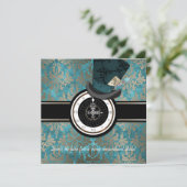 Mad Hatter Alice in Wonderland Wedding Invitation Kaart (Staand voorkant)