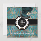 Mad Hatter Alice in Wonderland Wedding Invitation Kaart (Voorkant)