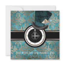 Mad Hatter Alice in Wonderland Wedding Invitation